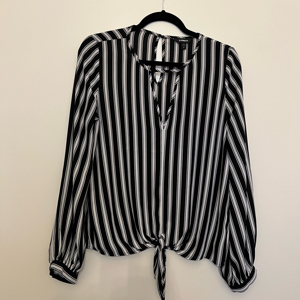 Black and White striped blouse